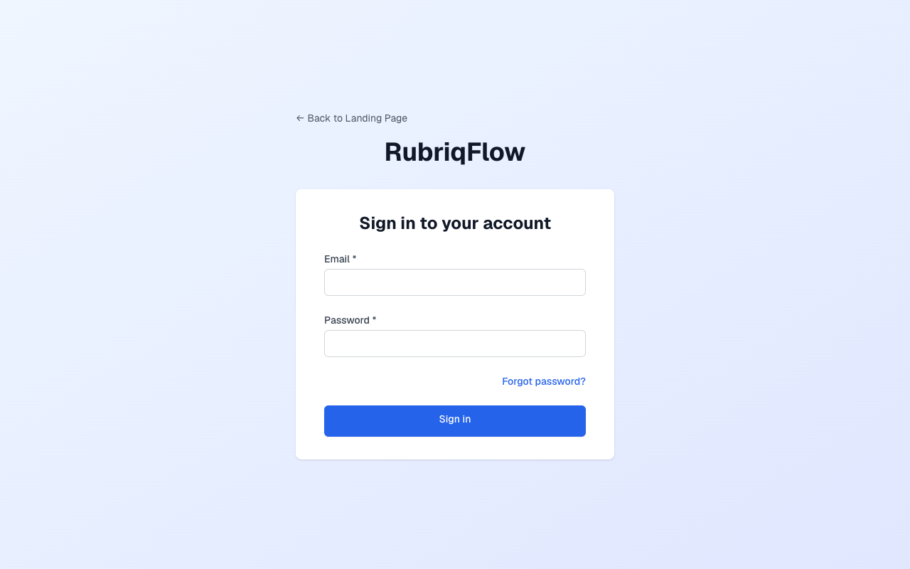 Sign-in page with email and password